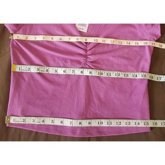 Target Wild Fable Womens Blouse Pleated Boho Top Sz XL Short Sleeves Soft Girl - Picture 11 of 12